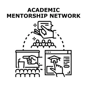 Academic mentorship network for student education and support Stock Illustration