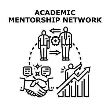 Academic mentorship network vector concept illustrating support Stock Illustration
