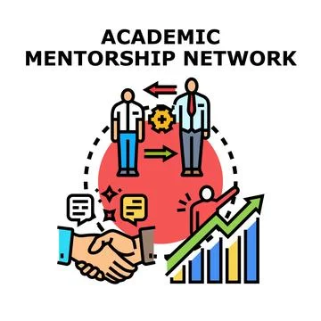 Academic mentorship network vector concept illustrating support Stock Illustration