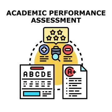 Academic performance assessment education knowledge evaluation concept Stock Illustration