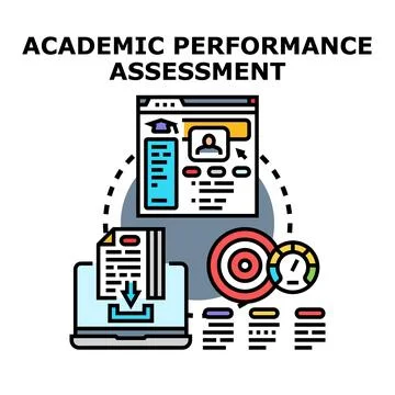 Academic performance assessment process and education evaluation Stock Illustration