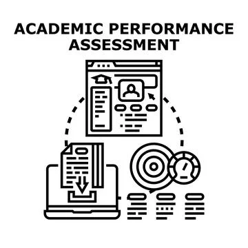 Academic performance assessment process and education evaluation Stock Illustration