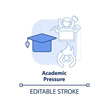 Academic pressure light blue concept icon Stock Illustration