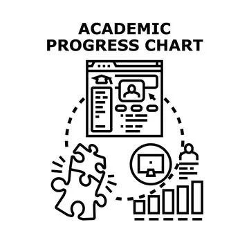 Academic progress chart concept for education monitoring 스톡 일러스트