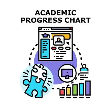 Academic progress chart concept for education monitoring 스톡 일러스트
