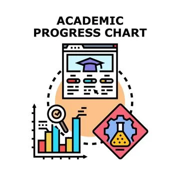 Academic progress chart presenting education and evaluation data Stock Illustration