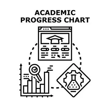 Academic progress chart presenting education and evaluation data Stock Illustration
