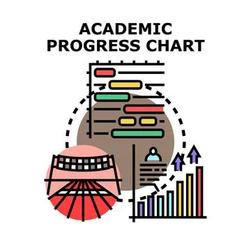 Academic progress chart showing educational development goals イラスト素材