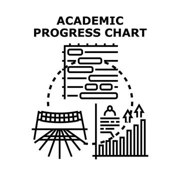 Academic progress chart showing educational development goals イラスト素材