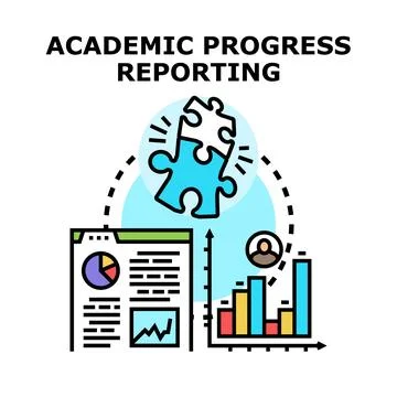 Academic progress reporting and tracking students performance Illustrazione stock