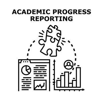 Academic progress reporting and tracking students performance Stock Illustration