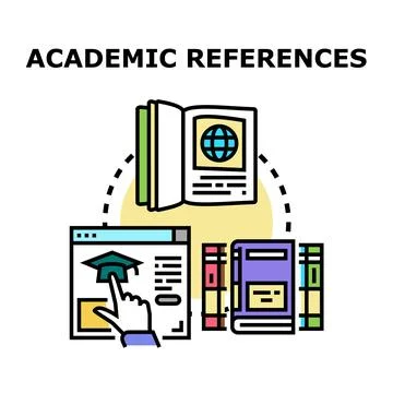 Academic references and educational research concept illustration Stock Illustration