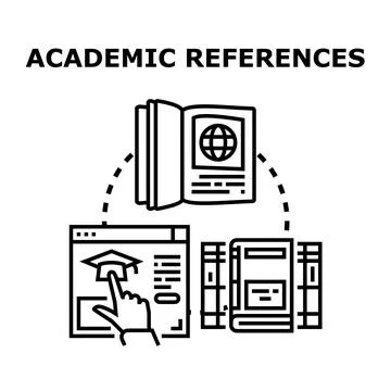 Academic references and educational research concept illustration Stock Illustration