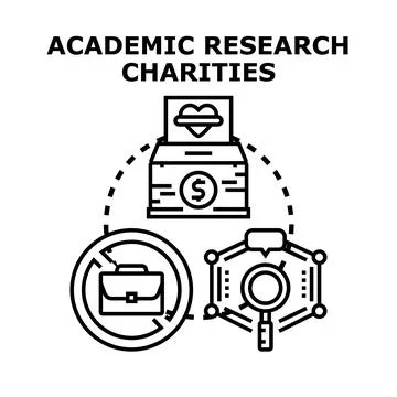 Academic research charities supporting scientific discovery funding Stock Illustration