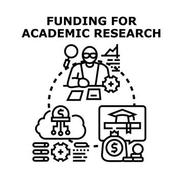 Academic research funding process concept illustration Stock Illustration