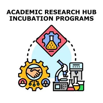Academic research hub incubation programs development Ilustração Stock