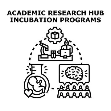 Academic research hub incubation programs concept Stock Illustration
