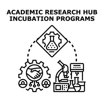 Academic research hub incubation programs development Stockillustratie