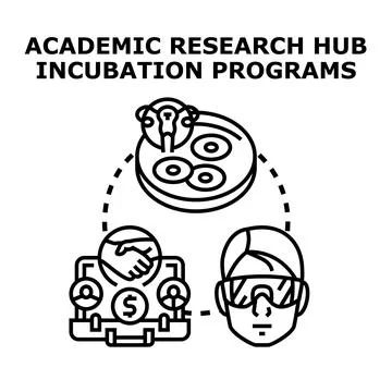 Academic research hub incubation programs concept Stock Illustration