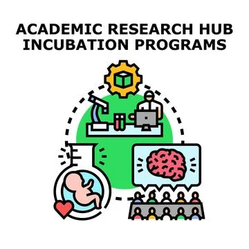 Academic research hub incubation programs concept Illustrazione stock