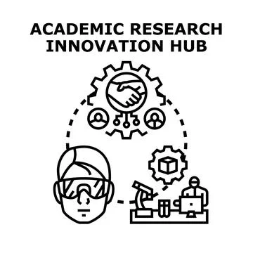 Academic research innovation hub developing new ideas Stock Illustration