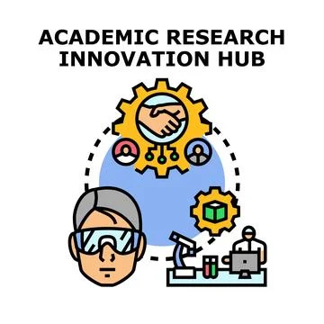 Academic research innovation hub developing new ideas Stock Illustration