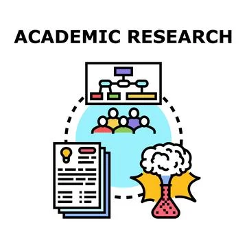Academic research vector concept discovering new knowledge Illustrazione stock