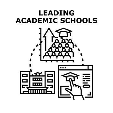 Academic school achieving high education performance success Stock Illustration