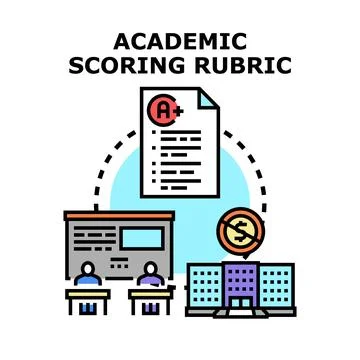 Academic scoring rubric concept comparing education results Stock Illustration