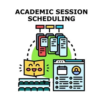 Academic session scheduling for education management system Ilustración de archivo