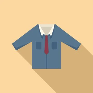 Academic shirt icon flat vector. Fashion suit Stock Illustration
