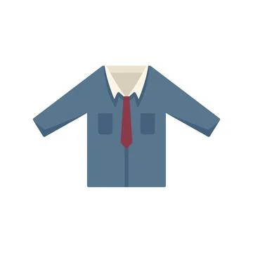 Academic shirt icon flat vector. Fashion suit Stock Illustration