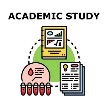 Academic study learning research and scientific analysis concept Stock Illustration