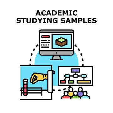 Academic studying samples for research and education concept Stock Illustration