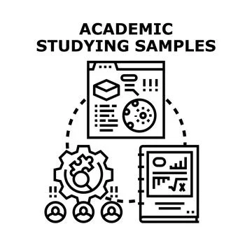 Academic studying samples for research and education Stock Illustration