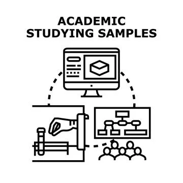 Academic studying samples for research and education concept Illustrazione stock