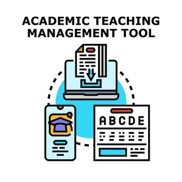 Academic teaching management tool concept illustration Stock Illustration