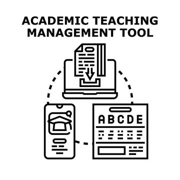 Academic teaching management tool concept illustration イラスト素材