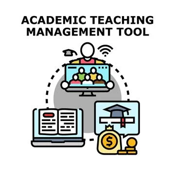 Academic teaching management tool for online education Stock Illustration