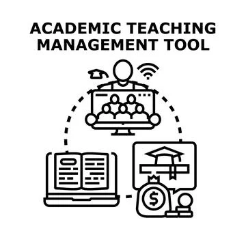Academic teaching management tool for online education Ilustração Stock