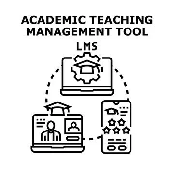 Academic teaching management tool vector concept Ilustração Stock
