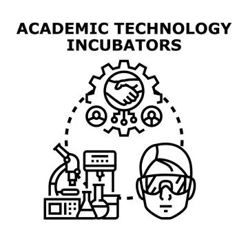 Academic technology incubators facilitating research and development Illustrazione stock