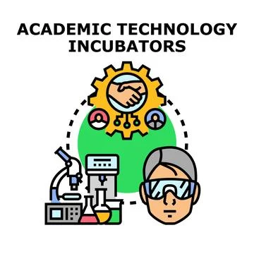 Academic technology incubators facilitating research and development 스톡 일러스트