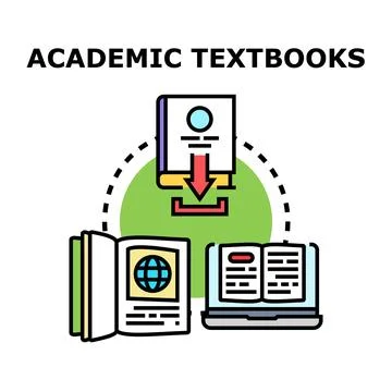 Academic textbooks converting to digital e learning resources Illustrazione stock