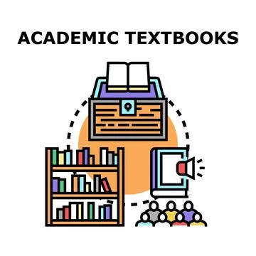 Academic textbooks vector concept illustration for education Stock Illustration