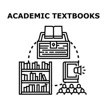 Academic textbooks vector concept illustration for education Stock Illustration