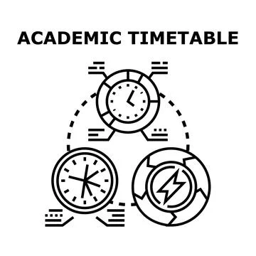Academic timetable planning and effective time management concept Stock Illustration