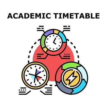 Academic timetable planning and effective time management concept Stock Illustration