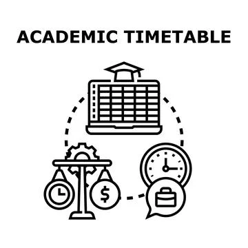 Academic timetable planning schedule and education concept Stock Illustration