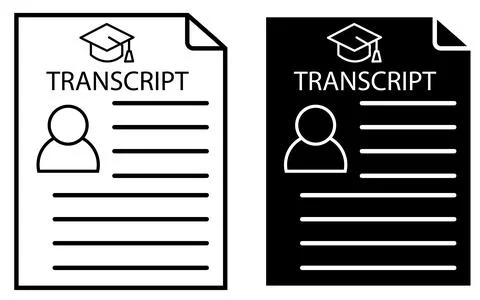 Academic Transcript icon. Transcript sign. Certificate symbol. 库存插图